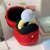 Diamond Ring and Box Case Plush Toy Creative Stuffed Pet Chew Toy for Dog Engagement Wedding Oversized Ring Funny Gifts Red Pink