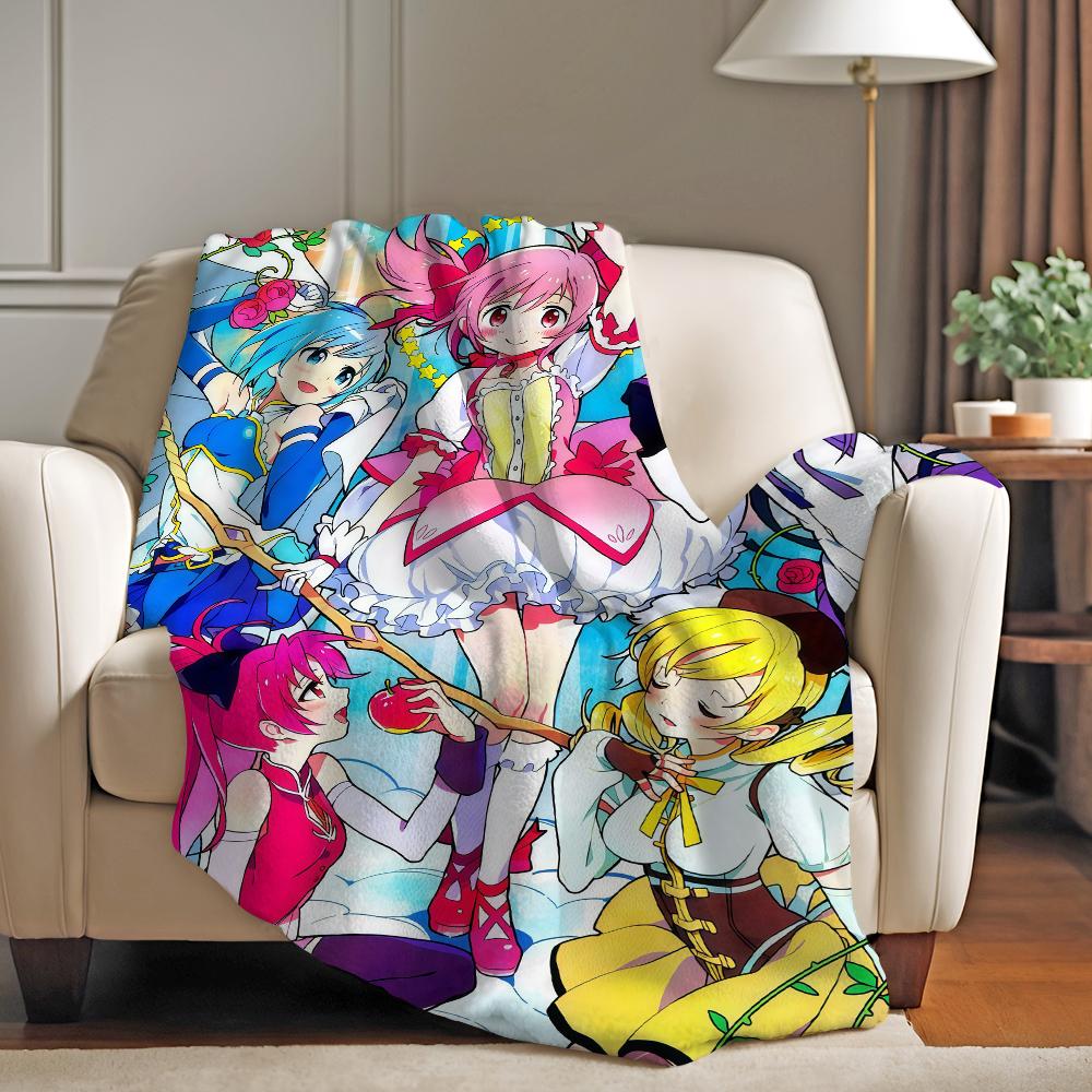 Anime Puella Magi Madoka Magica Blanket For Sofa Office Bed Plane Travel Sleep Read Relax Camping Soft And Warm