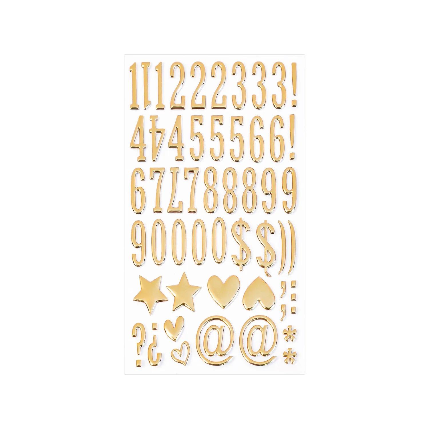 

1/3 Sheets 3D Gold Puffy Letter Number Stickers 1 Inch Golden Foam Alphabet Letter Stickers for DIY Gift Scrapbooking Cup Decor 18cmx12cm
