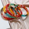 Colorful Bracelet Gobi Golden Silk Jade Chicken Blood Jade Bracelet Children's Wide Version