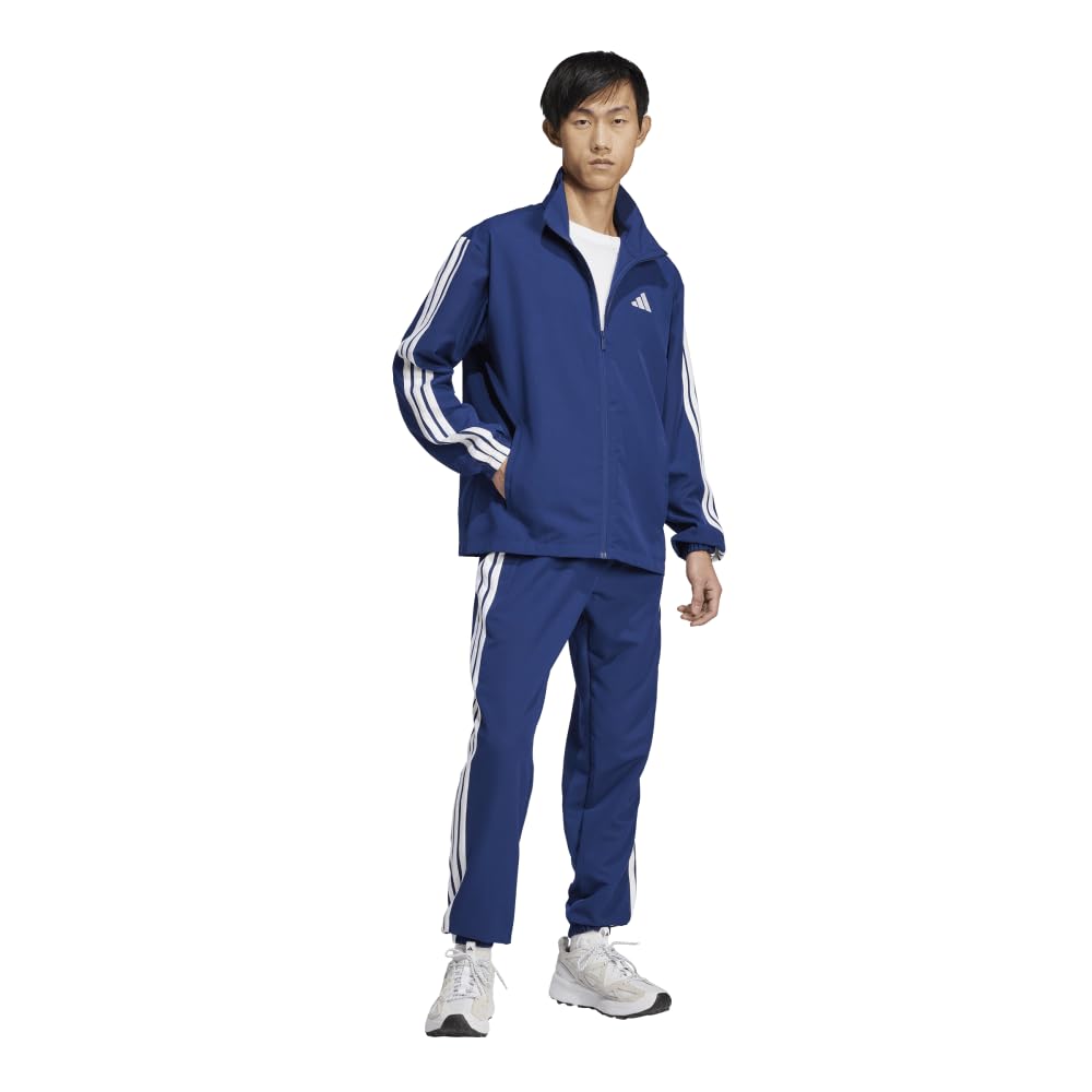 Adidas Woven Dark Blue Size Small Men's 3-Stripes Tracksuit, (JC5391),