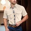 Men'S Fashionable Lapel And Shoulder Length Short Sleeved Casual Top
