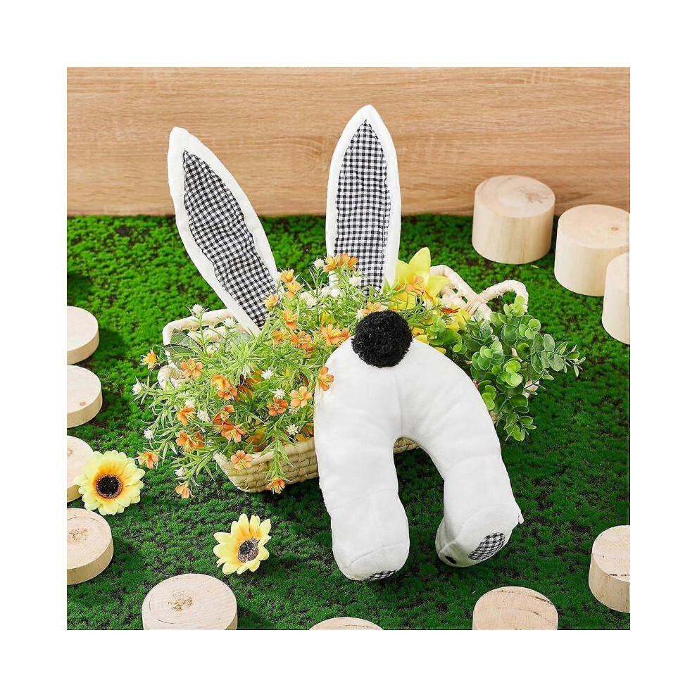 Easter Bunny Wreath Attachment, Bunny Butts for Wreath, Easter Bunny Butts Wreath Kit Door Decoration, Easter Wreath Attachment with Thief Rabbit Ears