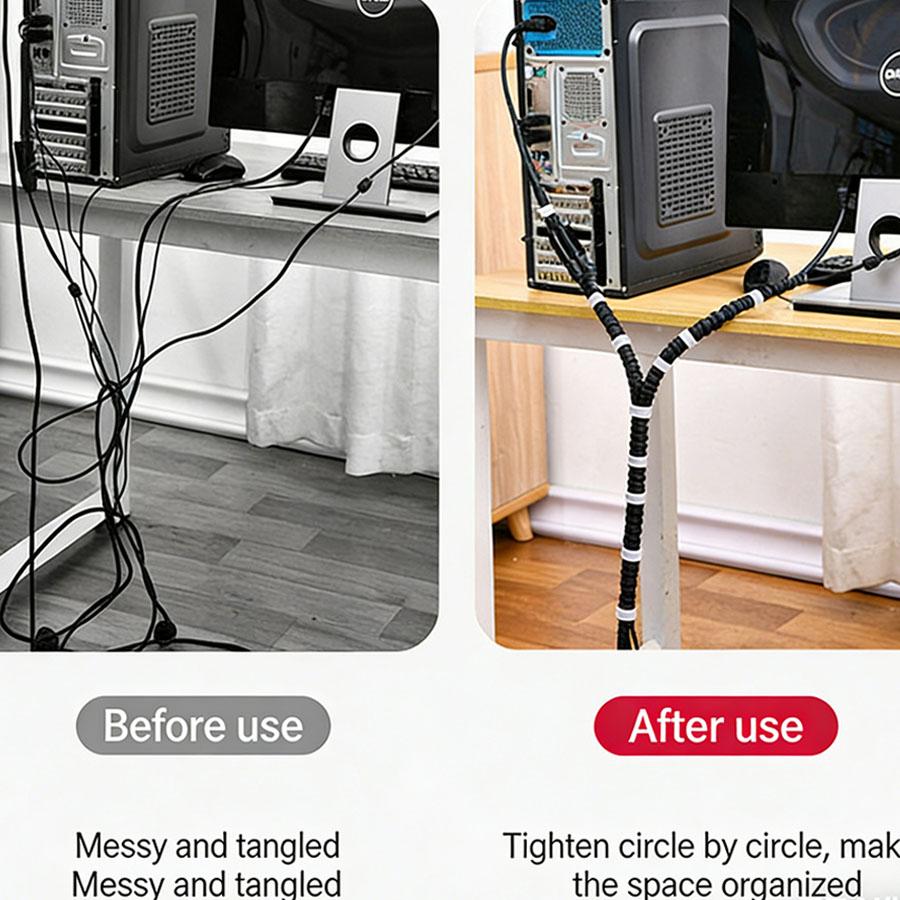 Portable Cable Organizer, Magic Tape Cable Ties - Cable Management Tool for Data Cables, Power Strip Wires, Home Daily Use