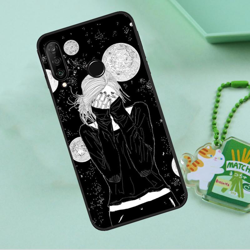 Black White Galaxys Aesthetic For Huawei Nova 12s 12i 11i 7i 8i 9 10 SE Y91 Y90 Y60 Y70 Y72 Y61 P60 Pro P30 P40 Lite Case