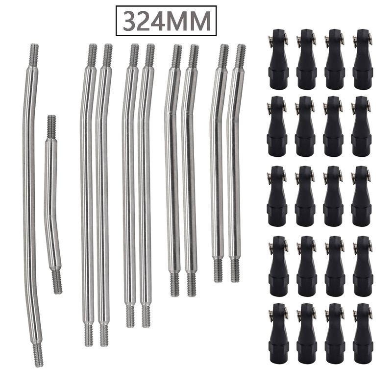 313mm/324mm Stainless Steel Link Set Linkage Chassis Steering Rod Kit For 1/10 RC Crawler Car Axial SCX10 SCX10 II 90046 Upgrade
