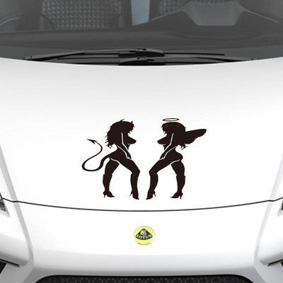 One Pair Black Vinyl DUB Sexy Angel Devil Car Sticker