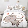 Lovely Peach Cat Comfortable Duvet Quilt Cover Pillowcase Bedding Set Children Bedroom Decoration Home Textile