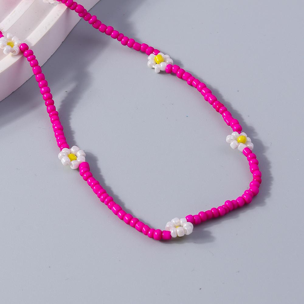 Collana di Perline Colorate Fatta a Mano alla Moda Collane Floreali Bohemian con Perline per Donne Ragazze Festa Gioielli per le Feste Regalo