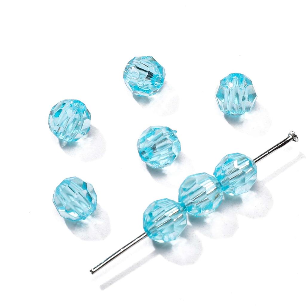 30-200Pcs Faceted Acrylic Beads Colorful Transparent Loose Spacer Beads for Jewelry Making DIY Accessories