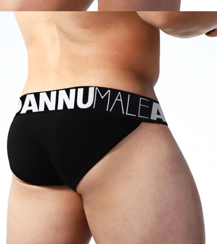 ADANNU Men's Low-Rise High-Cut Cotton Body-Shaping Briefs – Comfortable, Trendy, Solid Color.