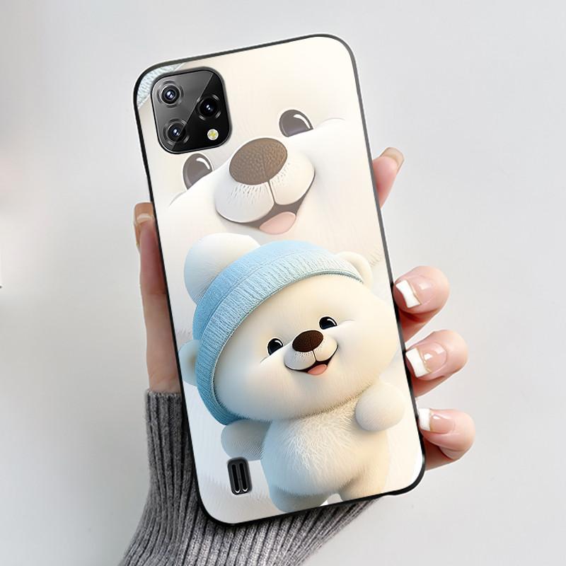For Blackview A55 Case Oscal C60 Back Cover Luxury Cute Love Rabbit Funny Pattern Black TPU Soft Silicone Protective Phone Case