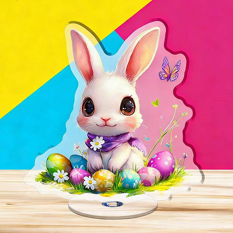 Acrylic Standee Cute Bunny Easter Home Decoration 2D Flat Easter Ornament