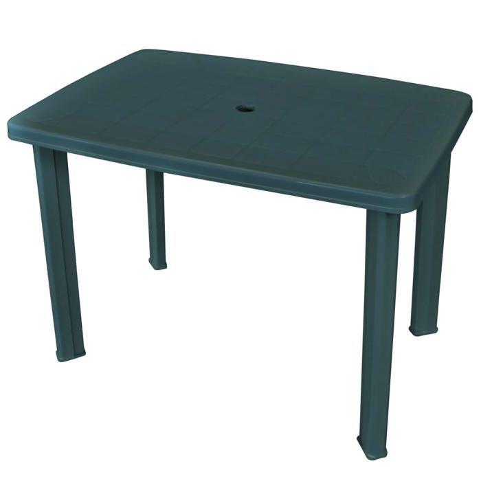 Table de jardin - vidaXL - 101 x 68 x 72 cm - Plastique - Vert - Résistante aux intempéries