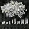 Non-Toxic 110 Pcs Small Particles Mix Bricks Transparent Clear White Thick Brick Model Classic Bulk Parts Building Blocks Gifts Toys For C