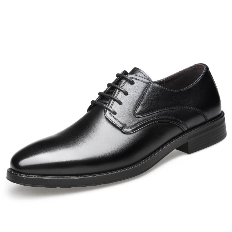 Old man head men's shoes new business casual dress leather shoes single shoes lace cowhide gentleman retro dress leather shoes