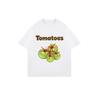 Oversized T Shirt Black Tomatoes Green Vegetables Print Casual Summer Wear