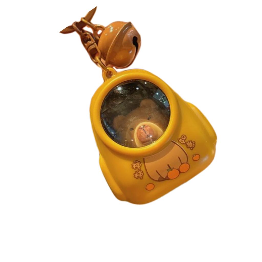 Leuchtende Capybaras Schlüsselanhänger Tragbarer Cartoon Raumkapsel Anhänger für Rucksack Stilvolles Tier Nachtlicht Schlüsselring