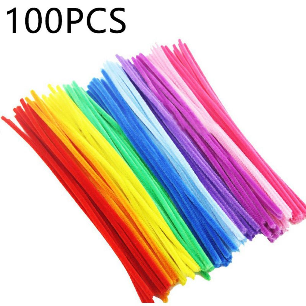 

100Pcs Pipe Cleaners Craft Supplies Multi-Color Chenille Stems for Kids DIY Projects A