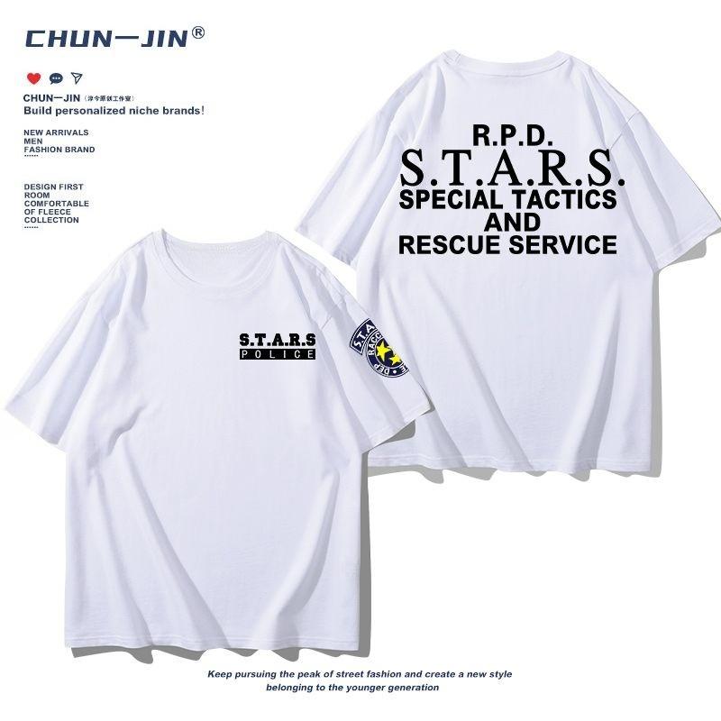 Trend Resident Evil Umbrella Company Squad Shortsleeved Tops Mens and Womens Loose Trend Tshirt Summer Cotton Halfsleeves