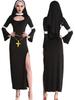 Halloween Nun Costume for Women Adult Role Play Outfit, Priest Cross Gothic Cosplay Dress, Anime Girl Party Fancy Dress