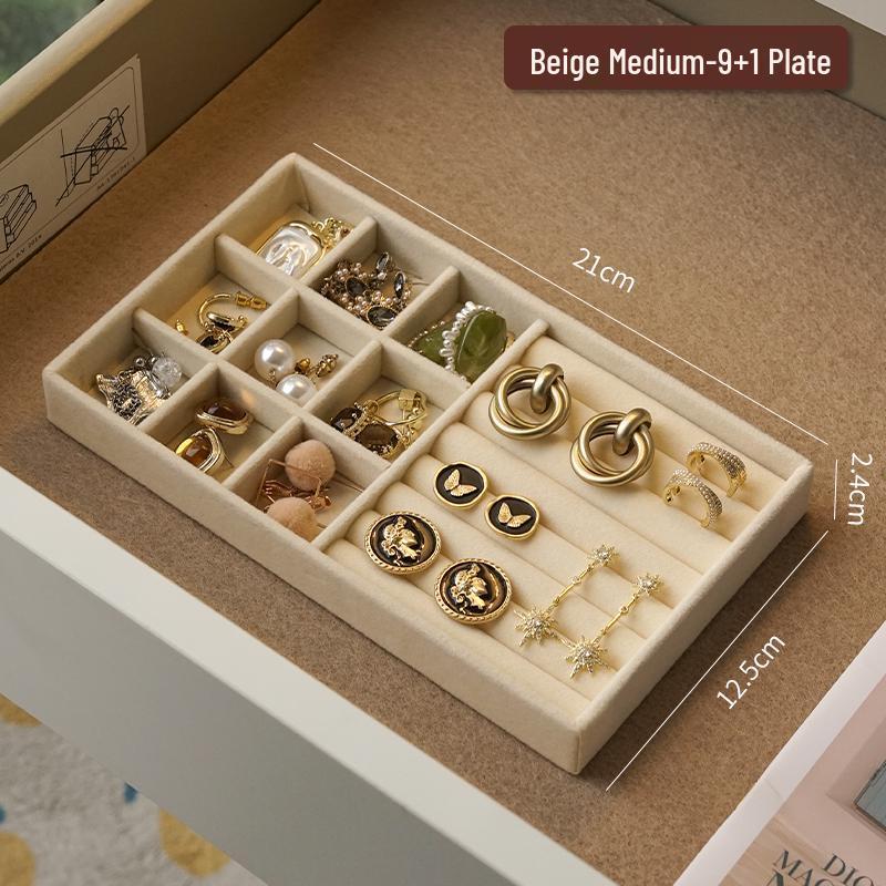 Jewelry Organizer Divider Tray with Grids for Drawer Storage