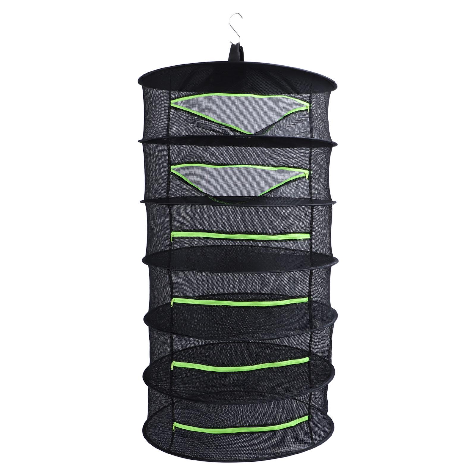 Étagère de séchage d'herbes Vert fluorescent   Conception à ouverture sur le dessus Filet en maille suspendu multifonctionnel étanche