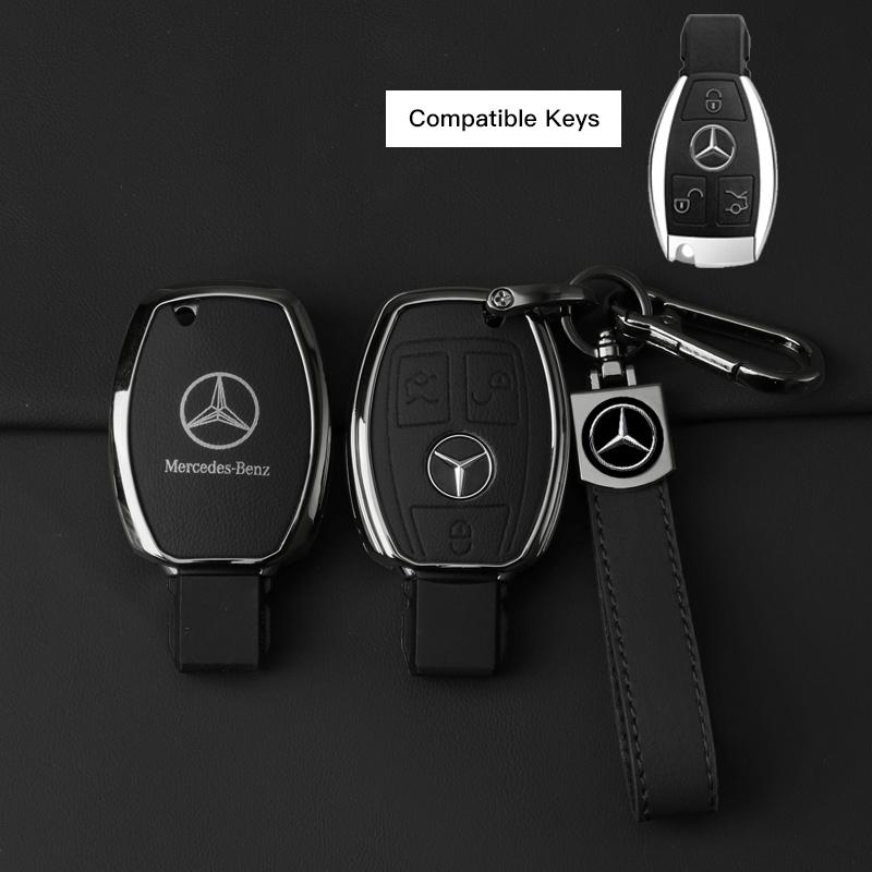 

GLC GLB Car Remote Keyshell Cover Zinc Alloy Leather Key Case Accessories For Mercedes Benz AMG W177 W176 X166 X167 C257 C218 X 1 Set