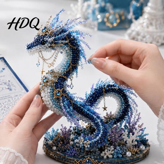 Marine Decor DIY Kit Mythical Ocean Bead for Beginners 3D Beaded Animal Making with Instructions Sea Creatures Beads Unique Designs and Pattern