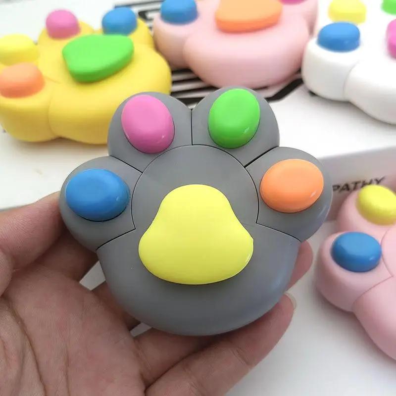 Stamps Cartoon Cat Paw Highlighter Pen Marking Graffiti Funnyl Highlighter Pen Handmade DIY Fluorescent Marker Birthday Gift
