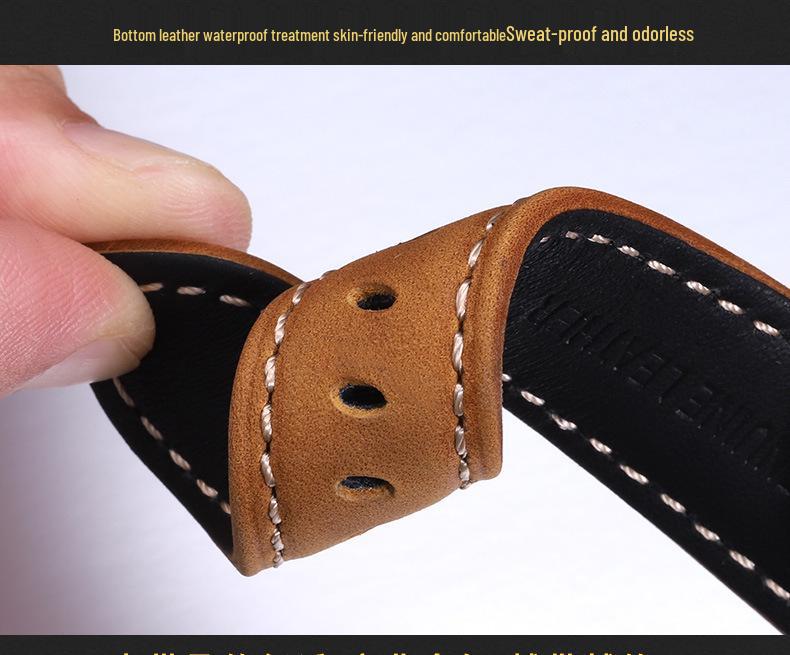 Peihaina Hai Genuine Crazy Horse Leather Strap for Panerai - Quick Release, 20/22/24/26mm.