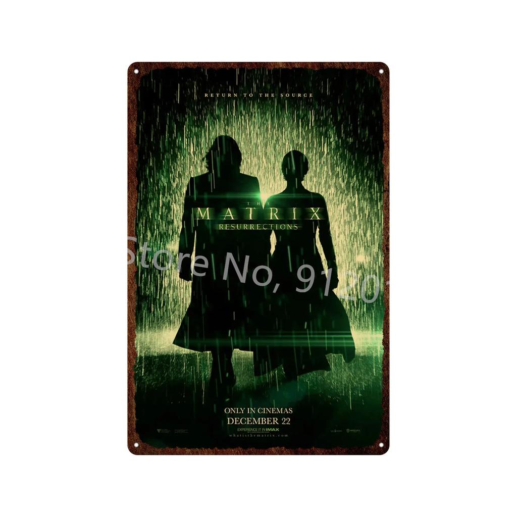 Vintage The Matrix Metal Tin Sign Poster  Classic Movie Wall Plaque for Bar Pub Club Man Cave Home Decor  Retro Iron Painting