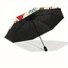 1pc Christmas Winter Automatic Open 8-Rib Windproof Umbrella, Travel & Commuting, Suitable for All Seasons