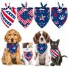 Bandana Pet Bandeira Americana Vermelha Branca Azul Reutilizável Lavável Lenço para Cachorro para Festa de Feriado do Dia da Independência Acessórios para Pets