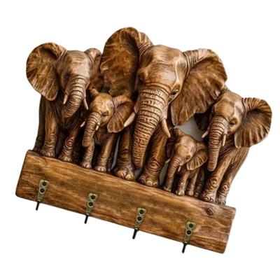 Wall Mounted Key Holder Hooks Organizers Hanger Rack Wooden Wall Decors for Entryway Front Door Kitchen Hallway Office
