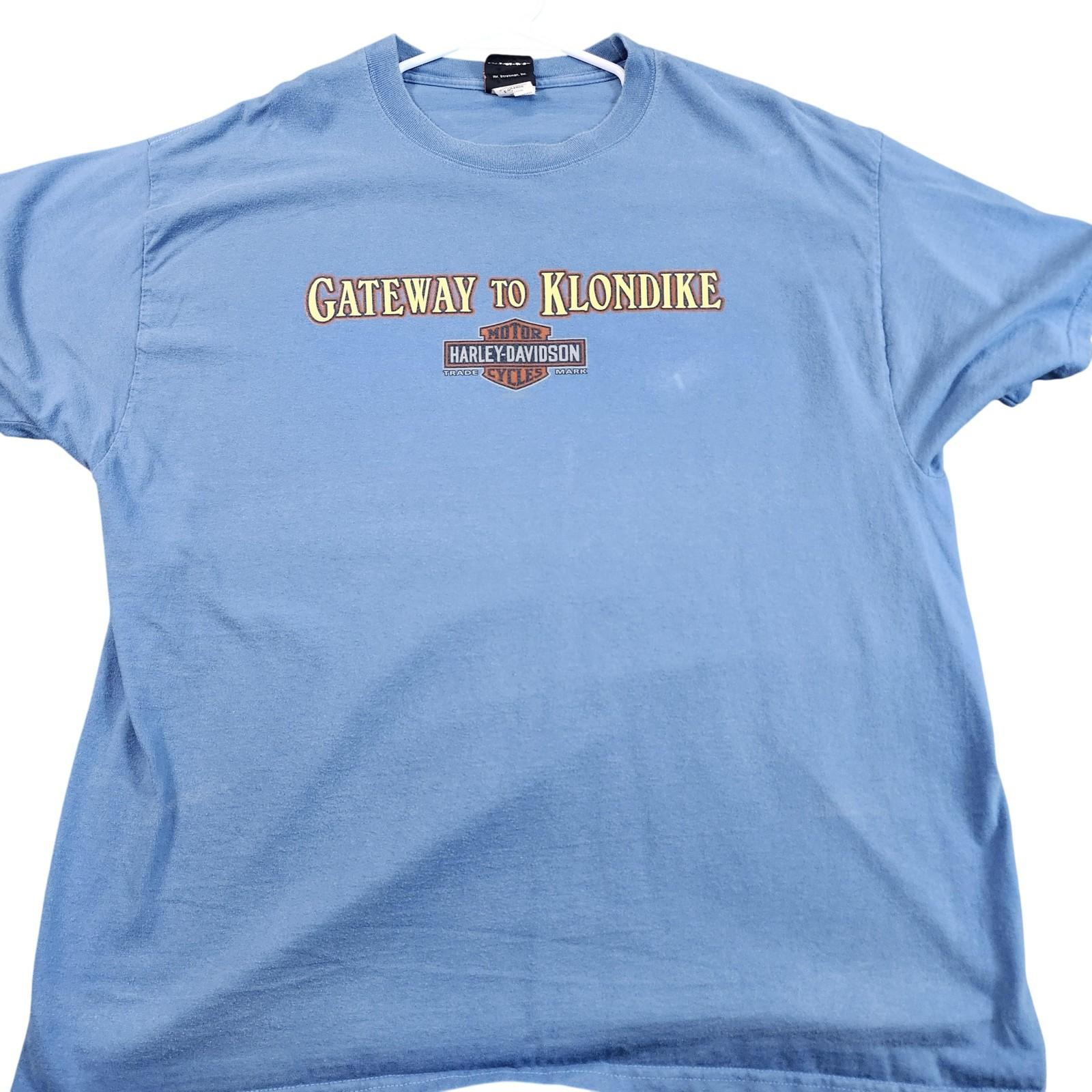 Harley-Davidson Shirt Mens XL Blue Gateway To Klondike Chilkoot Pass Alaska Unisex T-Shirt L