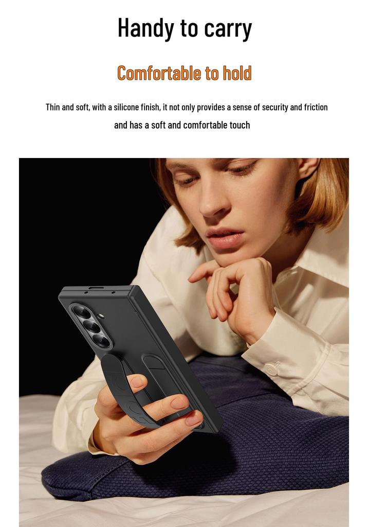 Samsung Z Fold7 Case with Hinge Bracket, Wrist Strap, Pen Slot, and Drop Protection - Compatible with Fold5/6