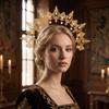 Baroque Sun Goddess Crown Gold Plated Tiara Headpiece Halloween Costume  Cosplayers