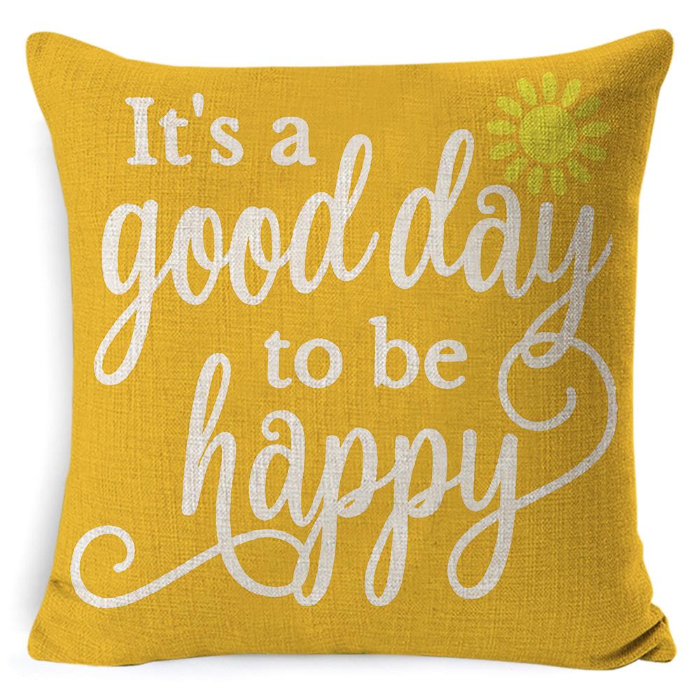 Home Decoration Pillowcase Set Watercolor Plaid Sunflower Pillowcase Spring High-end Home Cushion Cover