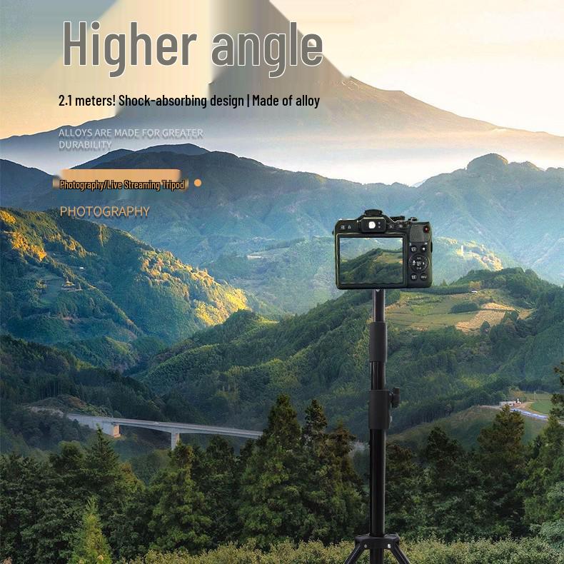 Portable Carbon Steel Tripod Studio & Outdoor LED Light Stand