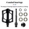 Aluminum Alloy Bicycles Flat Pedals 4 Bearings Bicycles Platform Pedals Replacement Wide Flat Cycling Pedals Enduring