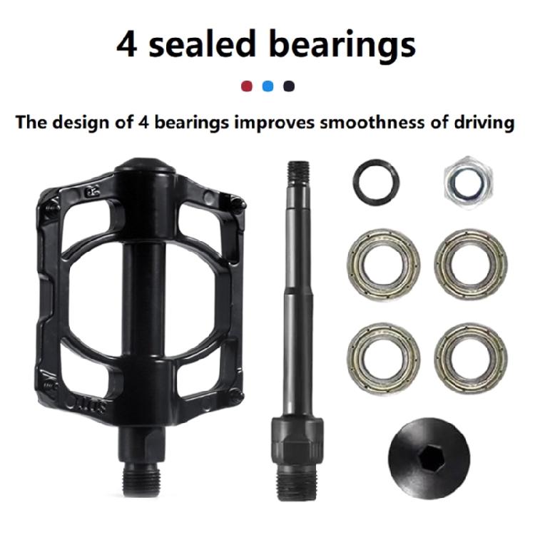 Aluminum Alloy Bicycles Flat Pedals 4 Bearings Bicycles Platform Pedals Replacement Wide Flat Cycling Pedals Enduring