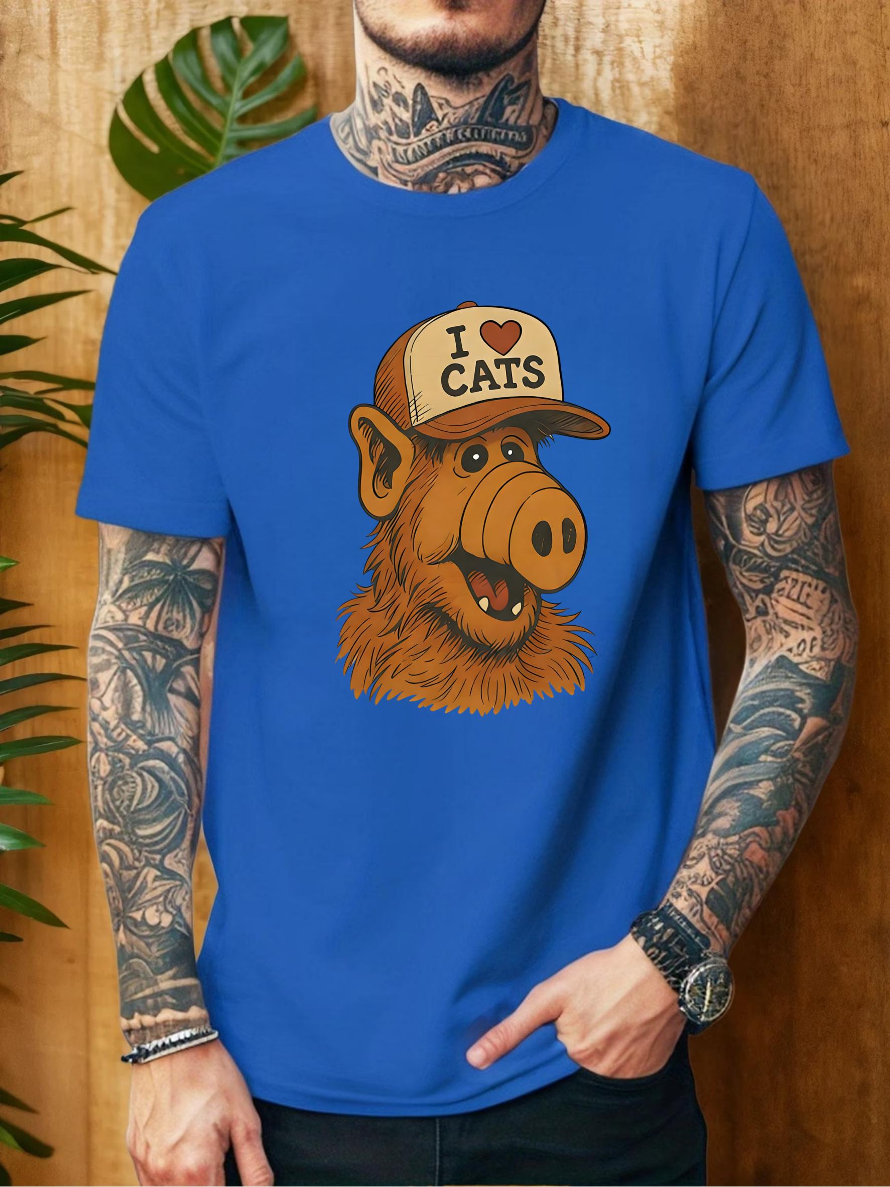 ZX Summer Hot Sale Retro Tshirt 80s Retro Style ALF Fun Tshirt Suitable for Nostalgic Enthusiasts Gift Mens Tshirt S