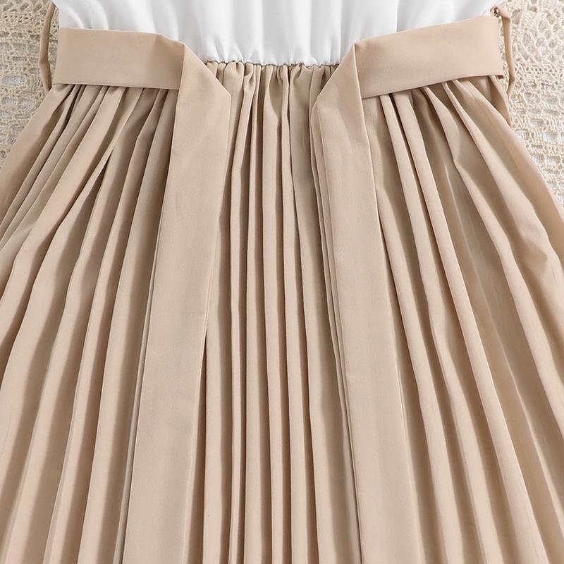 Girl's Skirt Spring  Summer Children's Dress  Fly Sleeve Colour Blocking Children's Princess Dress Girl's Dresses