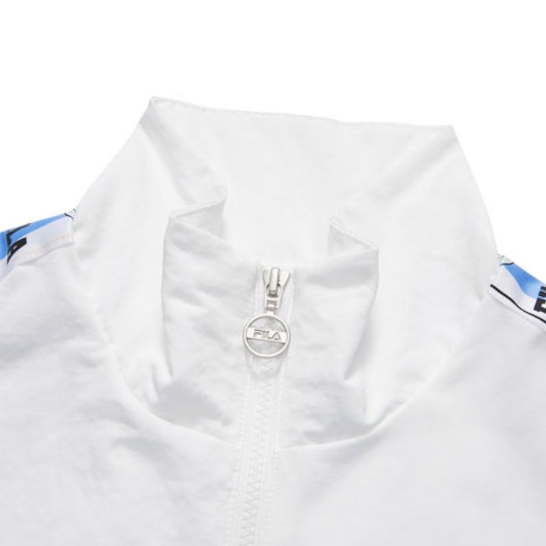 Fila Fusion Color Block Woven Retro Sports Stand Collar Jacket Women jackets White T11W115705F-WT