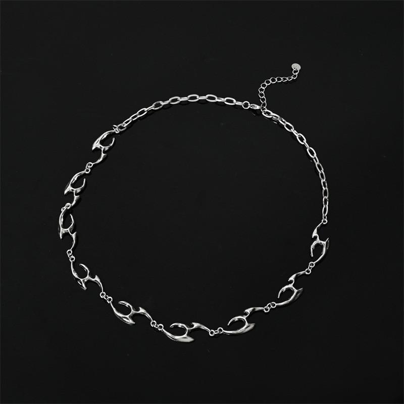 Trendy Wavy Design Zinc Alloy Necklace Stylish Hip Hop Fashion Jewelry Accessory For All