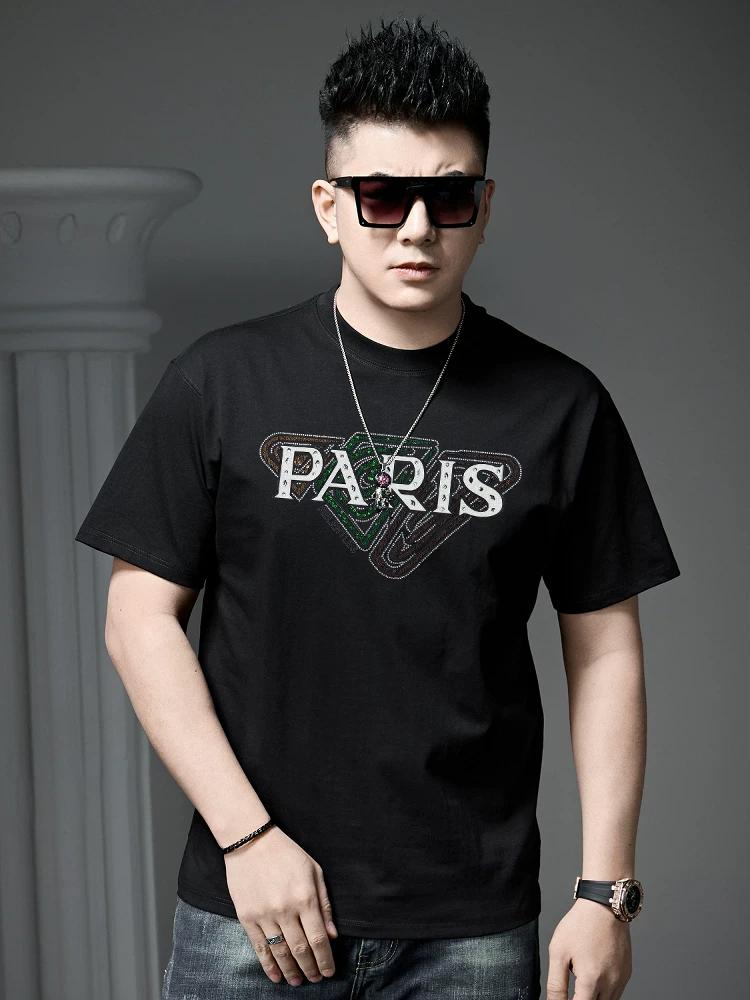 European Goods 2025 Summer New Men's Letter Print Short Sleeve T-shirt Fashion Brand Loose Casual T-shirt Half Sleeve Top