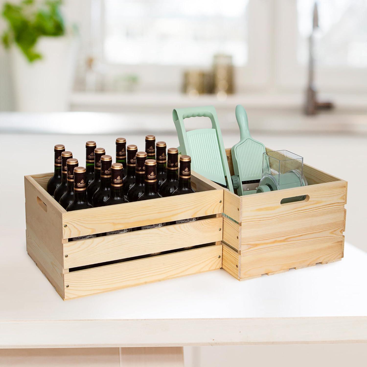 

Solid Wood Hollow Desktop Organizer Basket for Fruits, Vegetables, Beverages, and Sundries. 43x33x22.6 cm