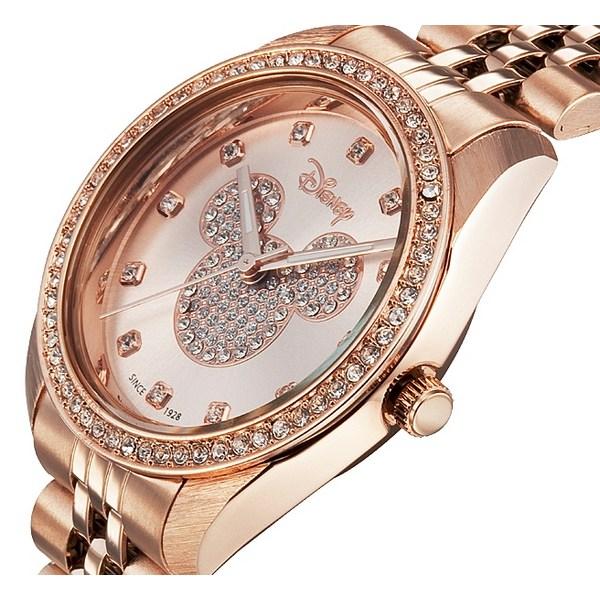 Disney Damen Mickey Mouse Charakter Metallarmbanduhr OW097RG, Koreanische beliebte Uhren