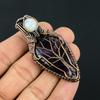 Tree of Life Wire Wrapped Amethyst & Moonstone Pendant Handmade Copper Jewelry for Women Healing Crystal Necklace Gift